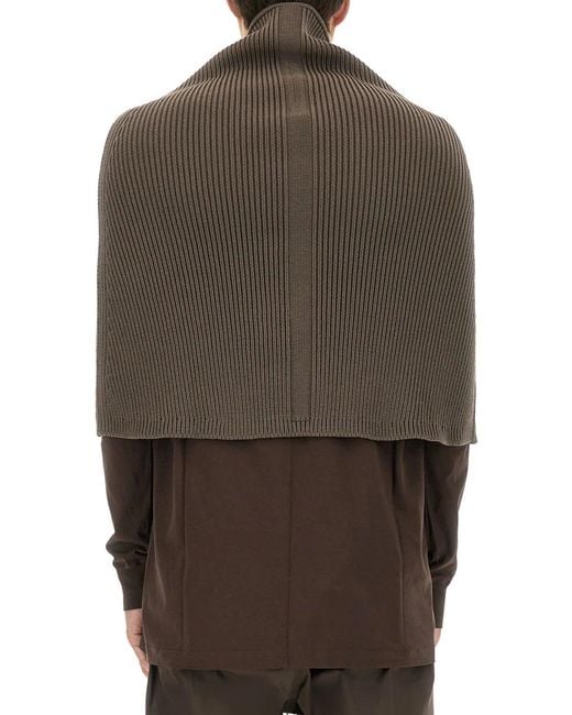 Rick Owens Brown Knitted Cape for men