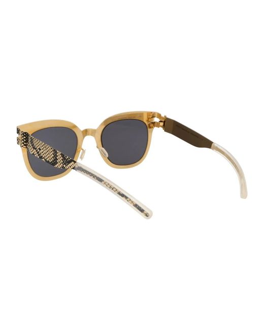 Mykita Black Python Dark Solid Metal Sunglasses