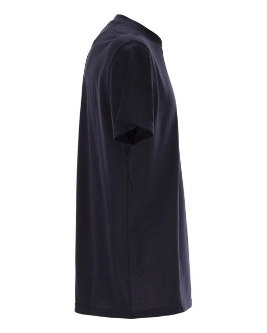 PT Torino Blue Silk And Cotton Jersey Knit for men