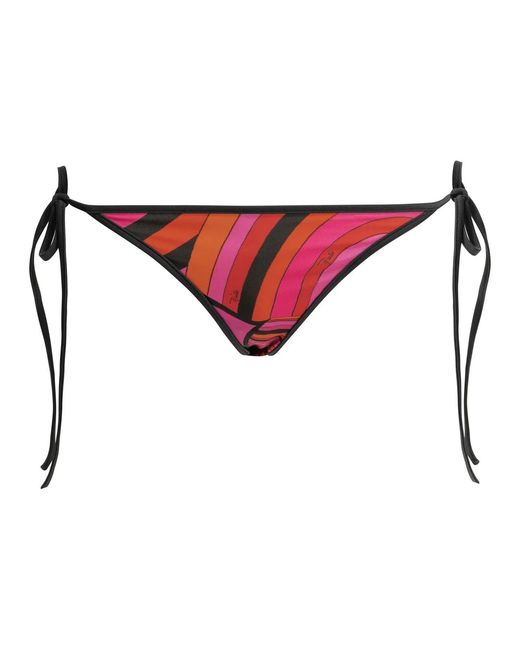 Emilio Pucci Red Marmo Polyamide Elastane Bikini Briefs