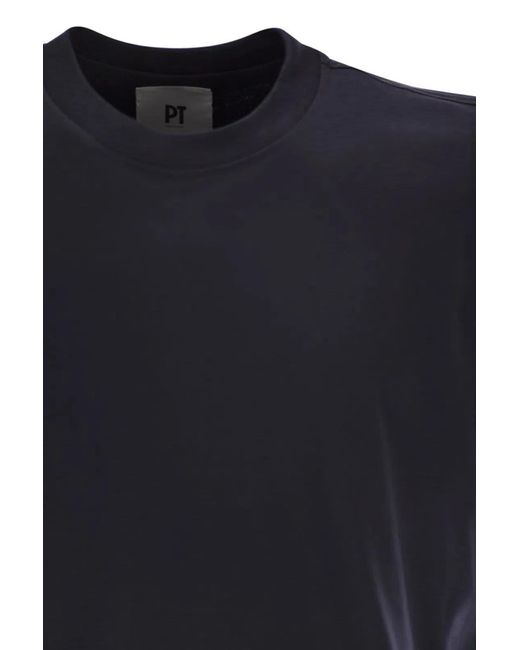 PT Torino Blue Silk And Cotton Jersey Knit for men