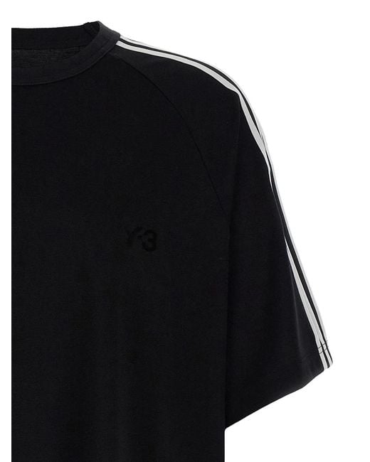 Y-3 Black 3 Strisce' T-Shirt