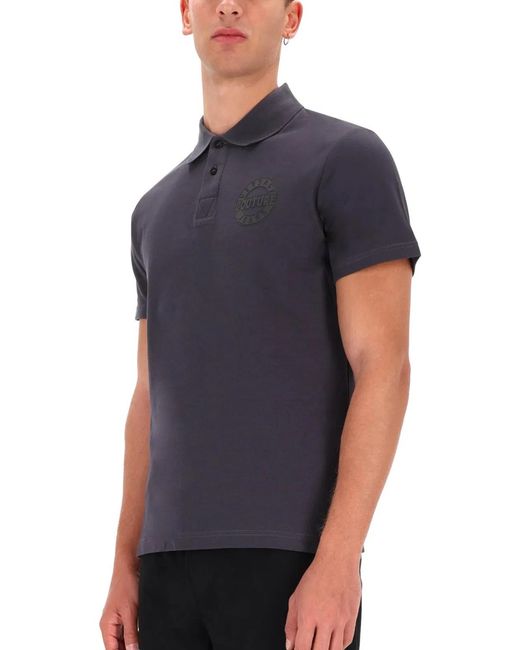 Versace Jeans Couture Blue Polo With Logo for men
