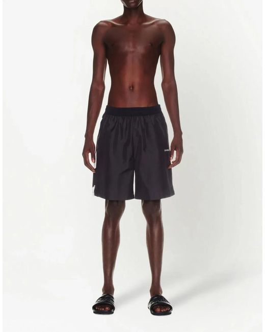 Off-White c/o Virgil Abloh Black Diagonal Logo Surfer Swim Shorts for men