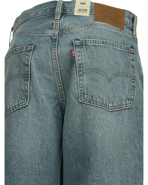 Levi's Blue "478 Baggy Capri" Wide Leg Jeans for men