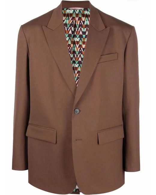 Valentino Brown Giacca 2 Bottoni for men
