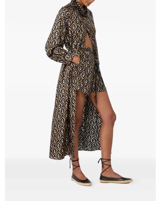 Max Mara Black Geometric Pattern Dress