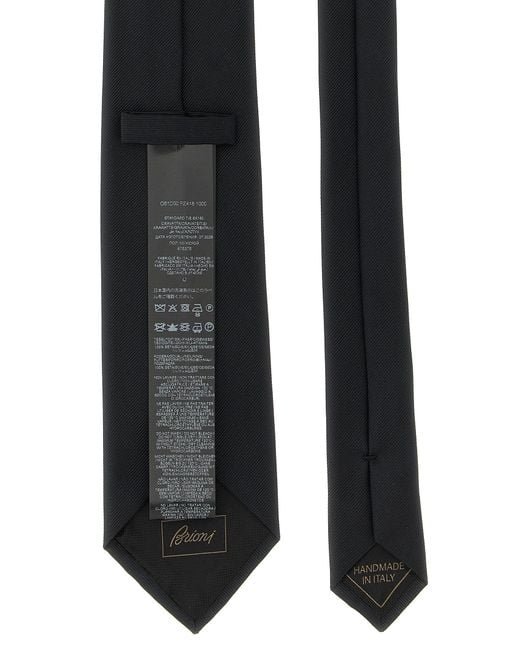 Brioni Black Silk Twill Tie for men