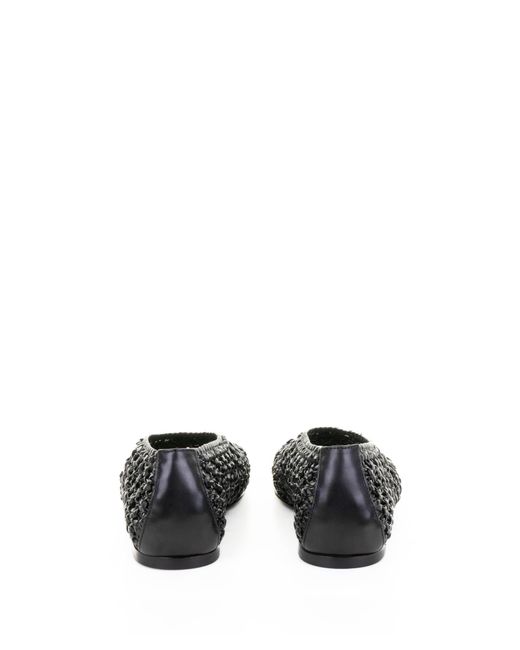 Elena Iachi Black Perforated Leather Slipper