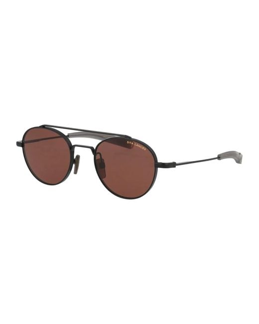 Dita Eyewear Brown Matte Polar Acetate + Metal Sunglasses