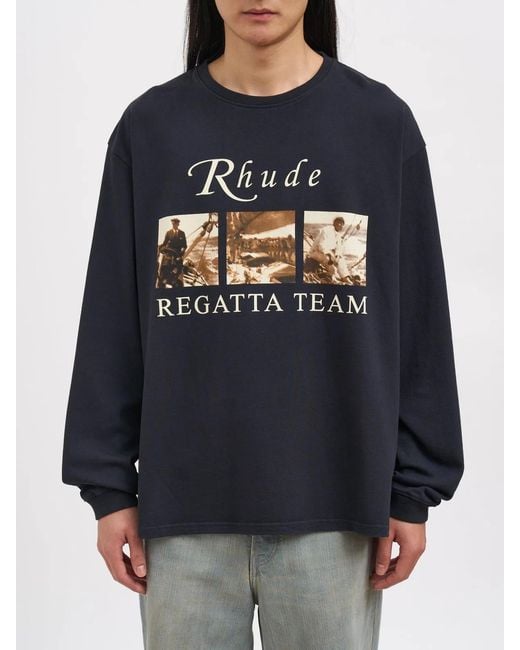 Rhude Blue Usvi Regatta Tour M/ T-Shirt for men