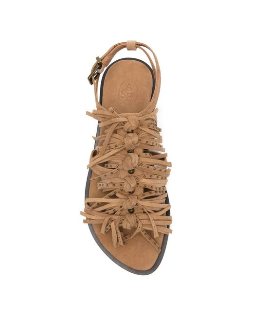 Ash Brown Leather Sneakers