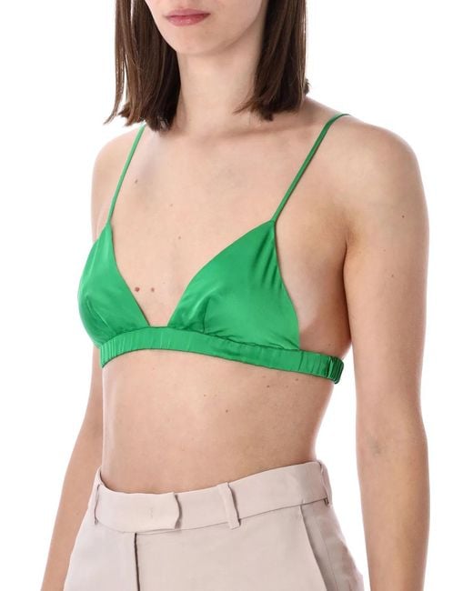 Frankie Shop Green Nina Satin Bralette