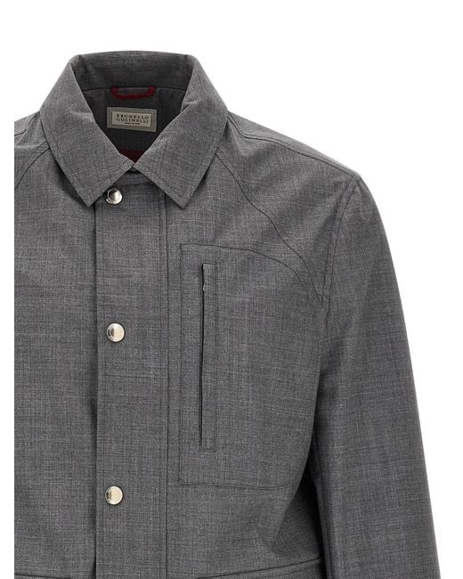 Brunello Cucinelli Gray 'Field' Jacket for men