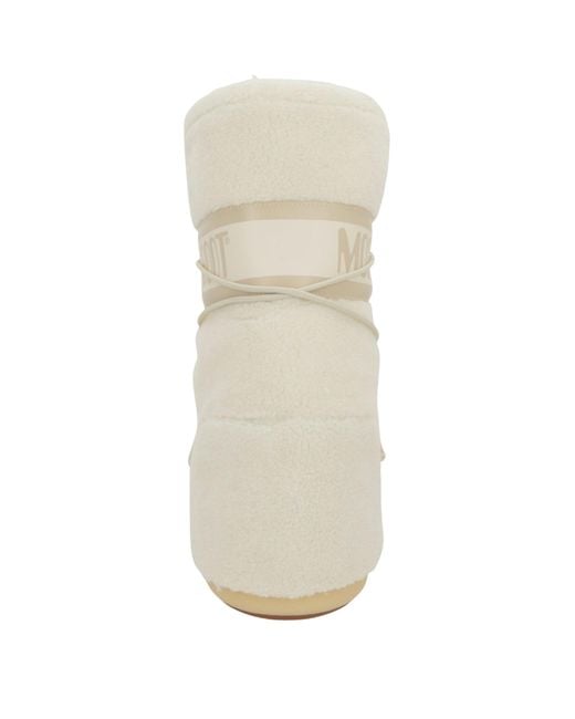 Moon Boot White Icon Fleece Snow Boots