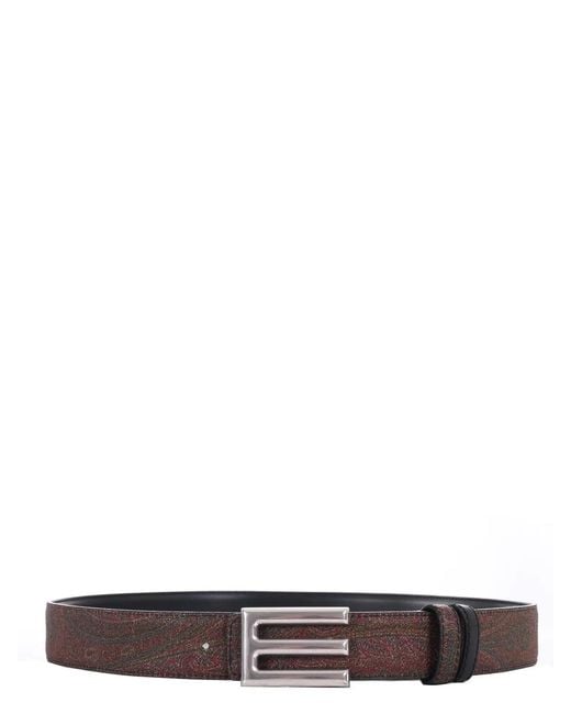 Etro White Reversible Logo Belt Arnica And Lea for men