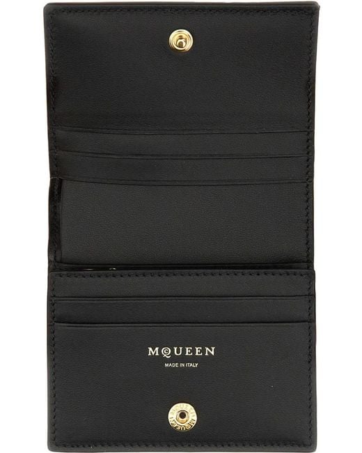 McQueen Black Wallet With Logo