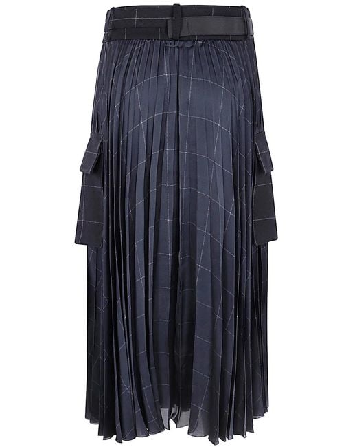 Sacai Blue Windowpane Skirt