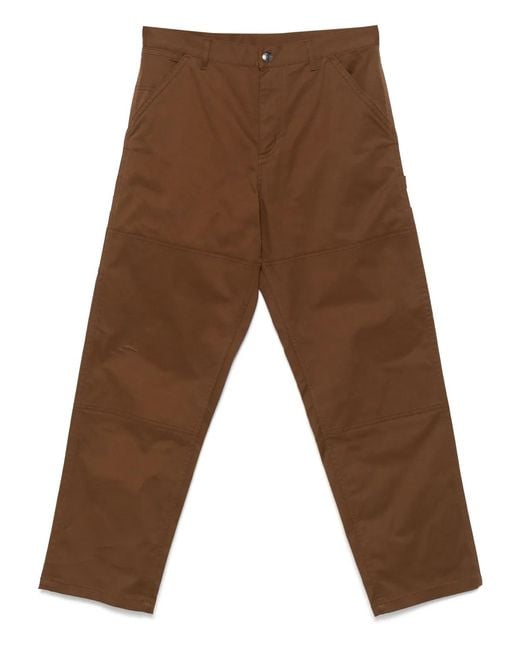 Moncler Brown Cotton Gabardine Trousers for men