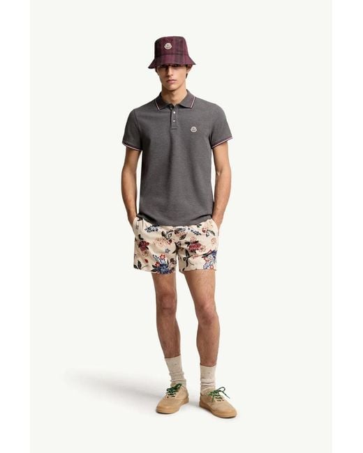 Moncler Gray Ss Polo for men
