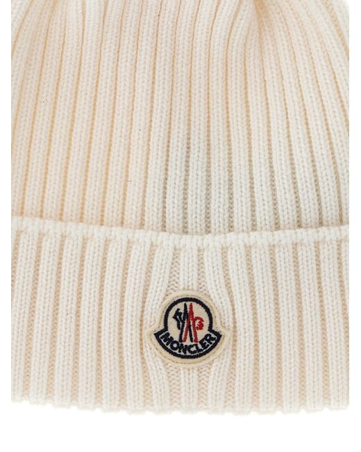 Moncler White Enfant Pon Pon Wool Beanie