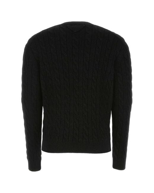 Prada Black Wool Blend Sweater for men