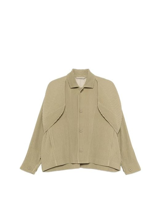 HOMME PLISSÉ Natural Homme Plisse Issey Miyake Pleated Layered Jacket for men