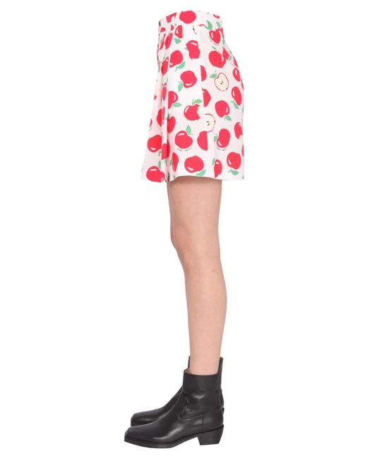 Boutique Moschino Red Cotton Poplin Shorts