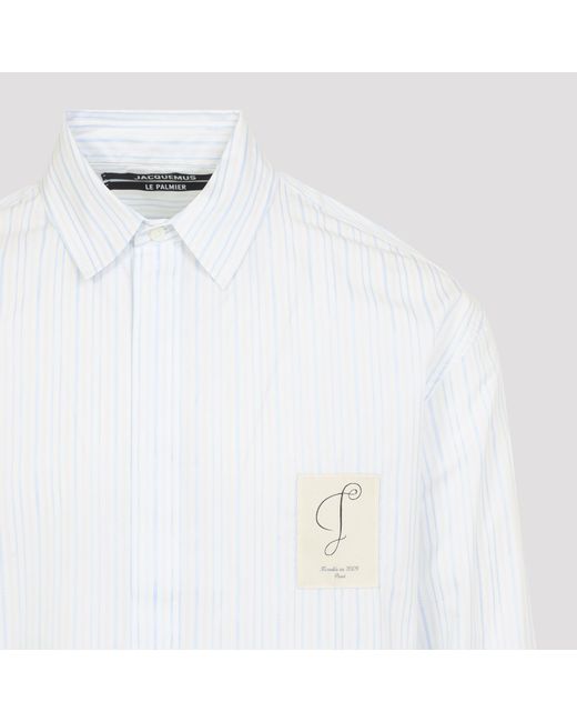 Jacquemus White Striped Logo Simon Shirt for men