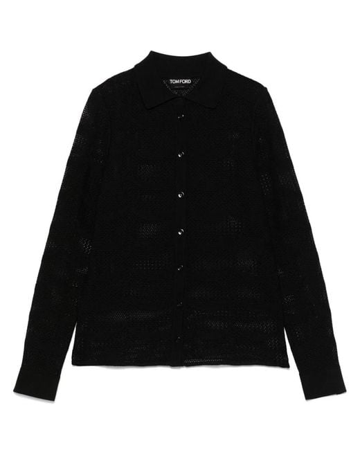 Tom Ford Black Cotton And Silk Shirt