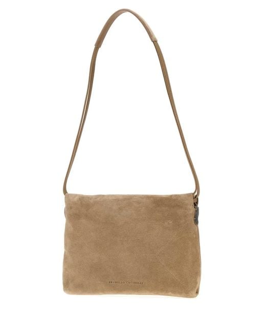 Brunello Cucinelli Natural Shoulder-Strap Bag
