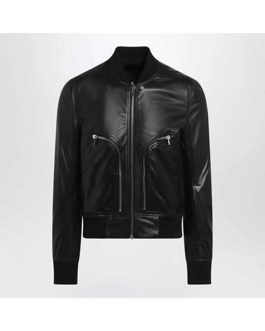 Rick Owens Black Bauhaus Flight Leather Jacket for men