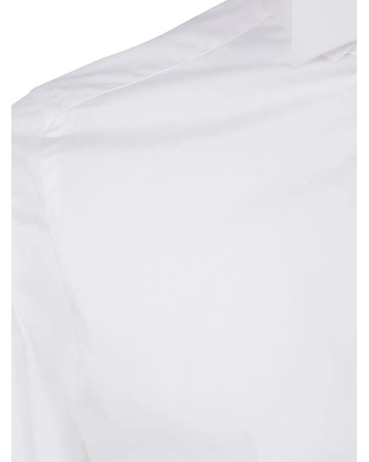 Tintoria Mattei 954 White Classic Cotton Stretch Shirt for men