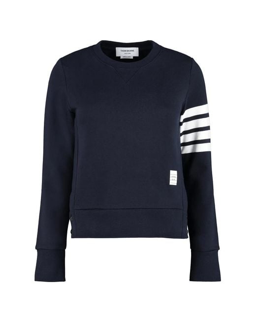 Thom Browne Blue Cotton Crew-Neck Sweatshirt