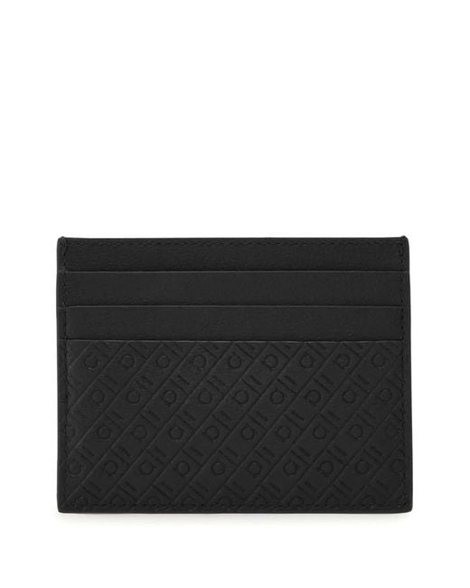 Ferragamo Black Leather Credit Card Case for men