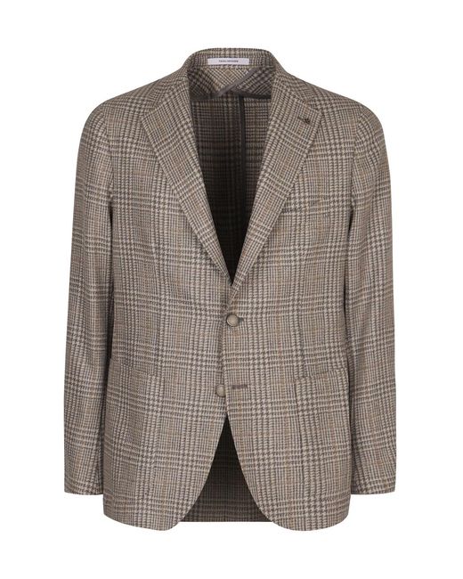 Tagliatore Brown Single-Breasted Two-Button Jacket for men