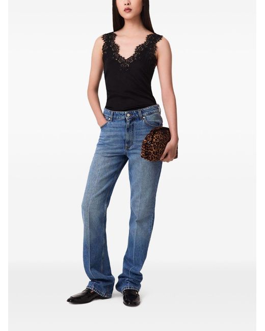 Stella McCartney Black Lace-Trimmed Top