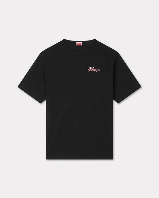KENZO Black T-Shirt Gots Winter Holidays for men