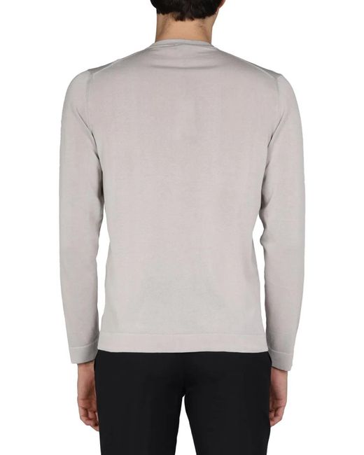 Drumohr Gray Cotton Crew Neck Sweater for men