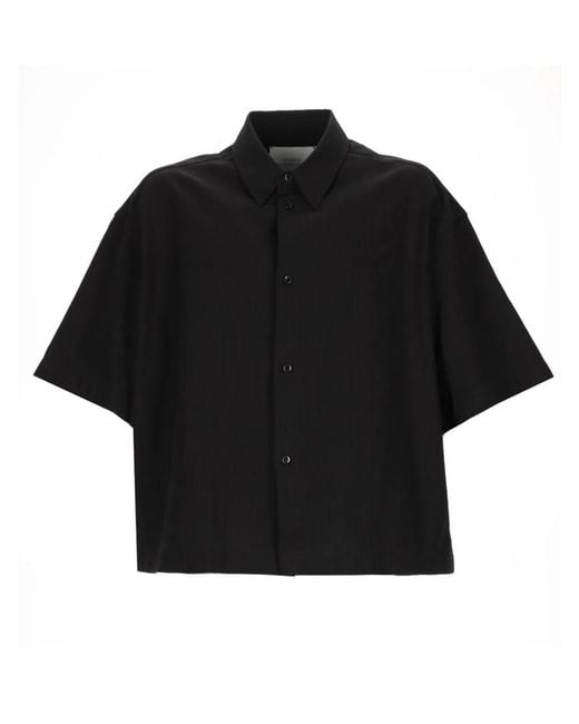 Studio Nicholson Black Cotton Linen Shirt for men