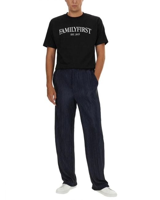 FAMILY FIRST Black T-Shirt With Logo for men