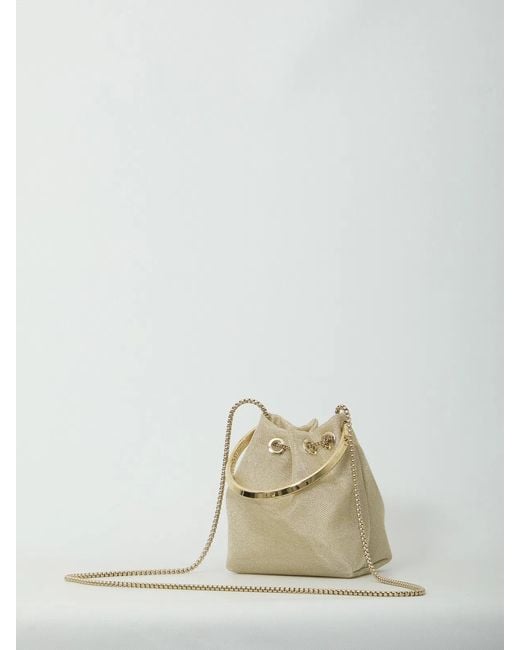 Jimmy Choo Metallic Champagne Mesh Bon Bon Bag