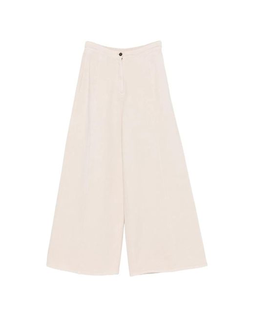 Forte_forte White Cotton Wide-Leg Trousers
