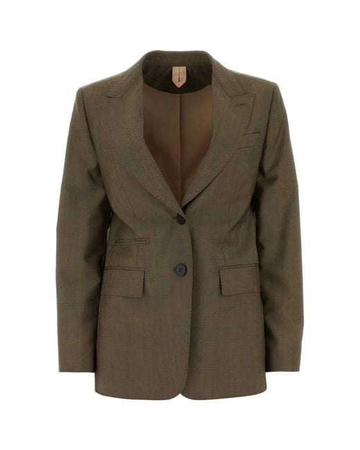 Max Mara Green Mud Wool Blend Apice Blazer