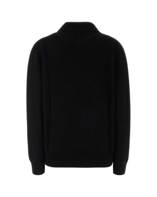 The Row Black Cashmere Oashi Polo Shirt