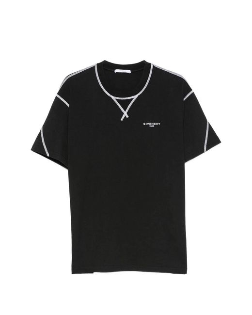 Givenchy Black Couture Seam Contrasted Stitch T-Shirt for men