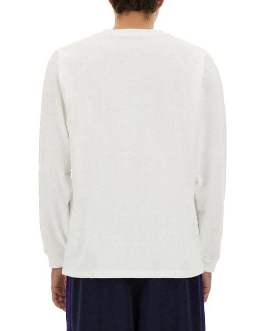 Needles White T Shirt With Logo for men