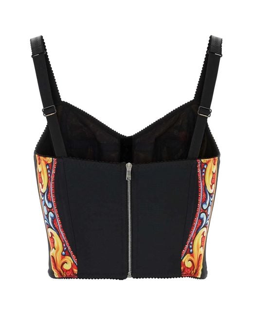 Dolce & Gabbana Blue Dolce & Gabbana Charmeuse Stampa Carretto