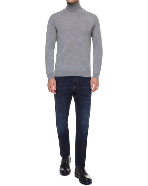 Boss Gray Musso-P Turtleneck Sweater for men
