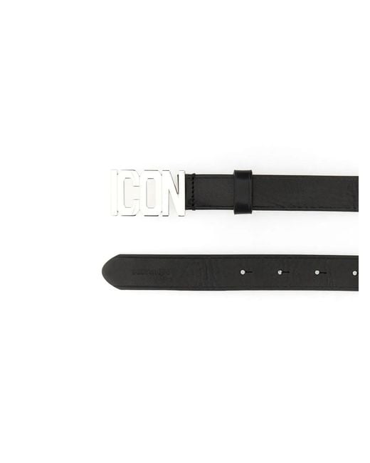 DSquared² Black Leather Belt